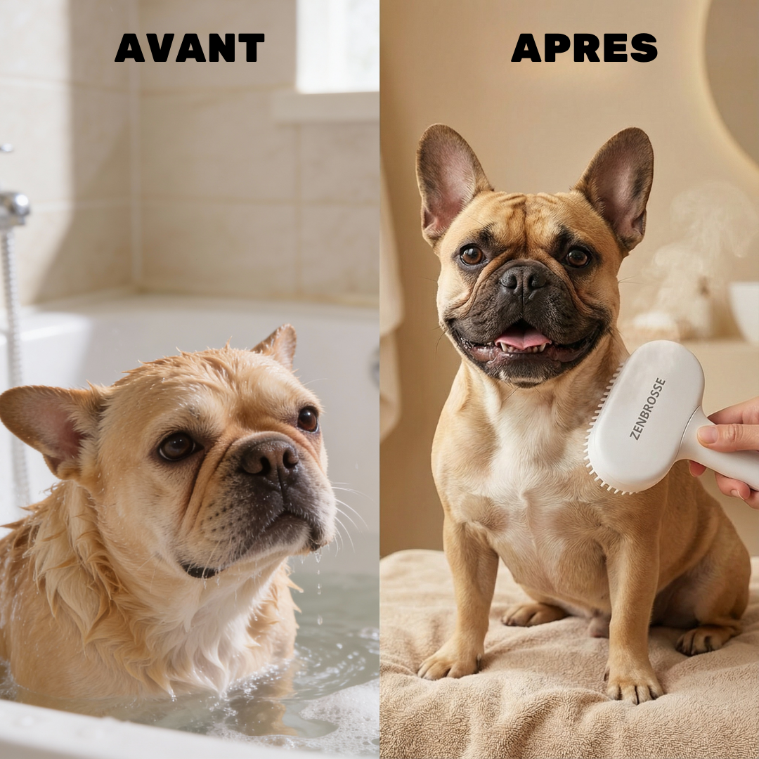 ZenBrosse Pro – Brosse vapeur apaisante pour chien