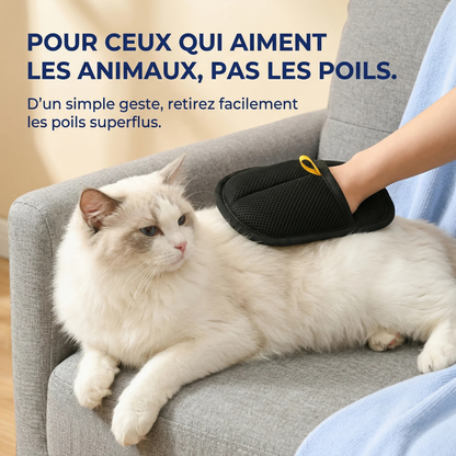 Gant anti-poils avec double brosse électrostatique