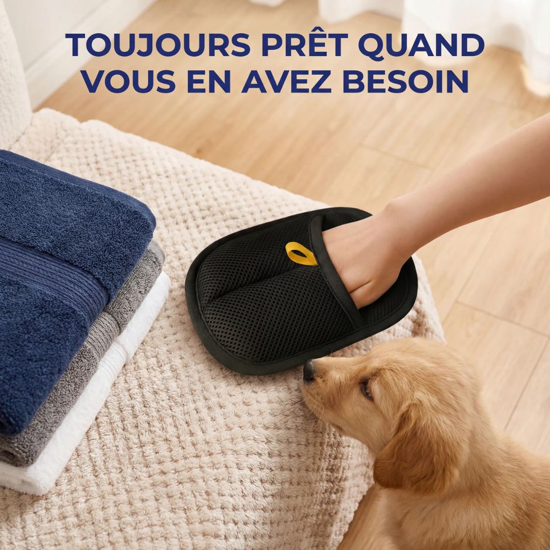 Gant anti-poils avec double brosse électrostatique