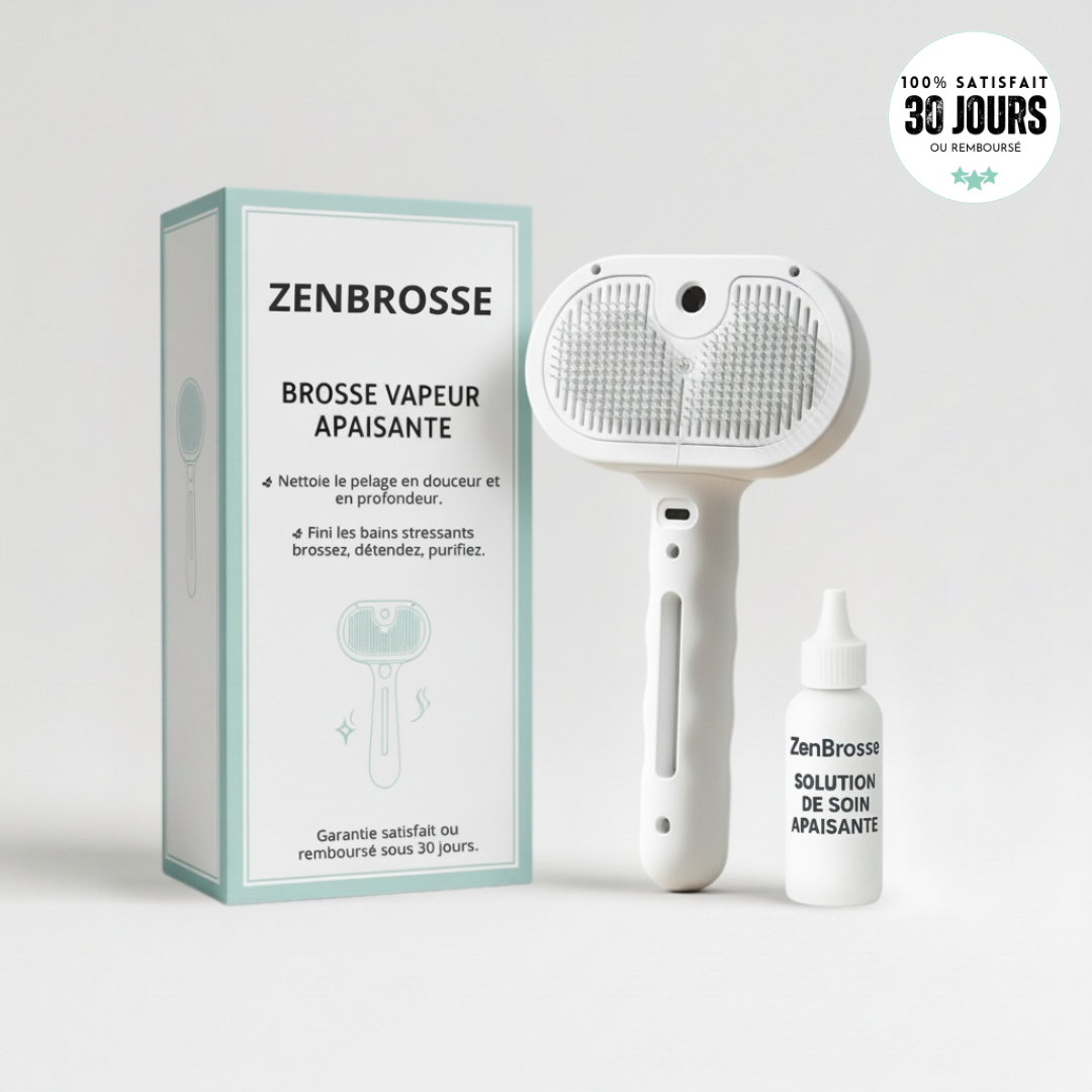 ZenBrosse — La brosse vapeur 2-en-1 qui transforme le toilettage en vrai moment de bien-être.