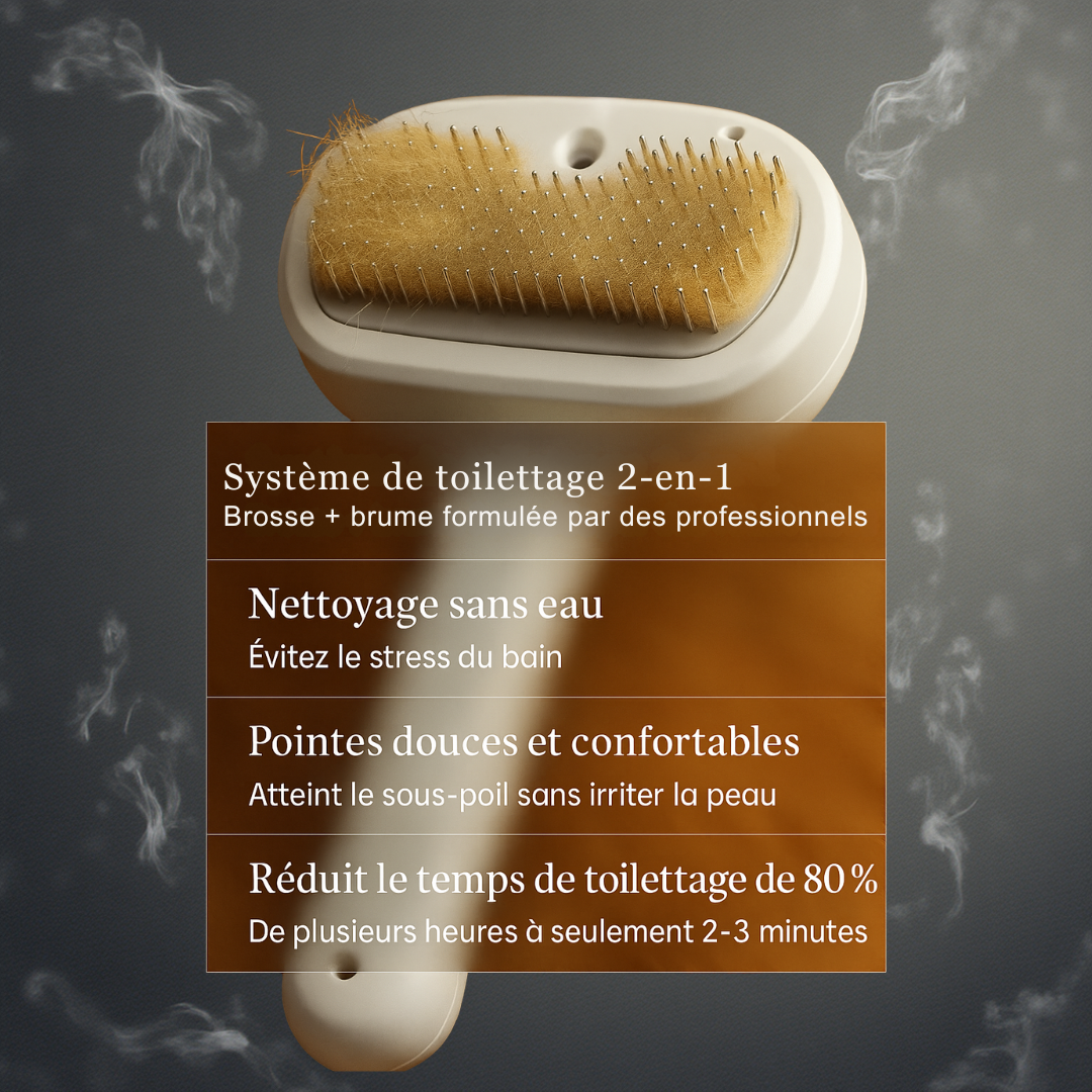 ZenBrosse — La brosse vapeur 2-en-1 qui transforme le toilettage en vrai moment de bien-être.