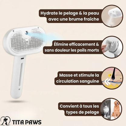 Brosse vapeur apaisante pour chien & chat