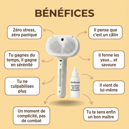 Brosse vapeur apaisante pour chien & chat
