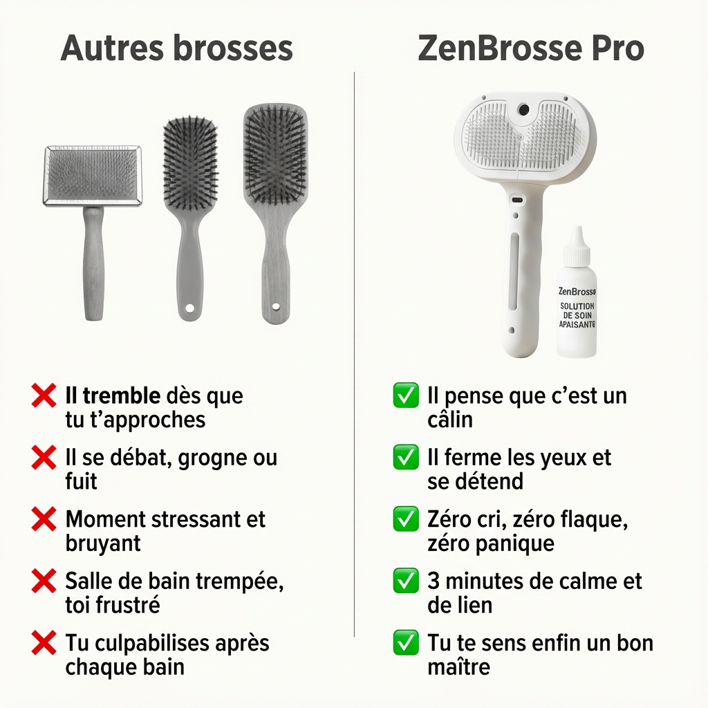 ZenBrosse Pro – Brosse vapeur apaisante pour chien